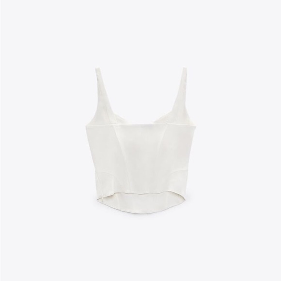 Zara Linen Blend Corsetry-Inspired Top - Picture 4 of 10